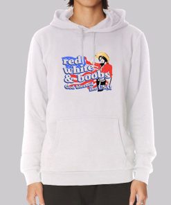 Patriotism Military Red White and Boobs Hoodie