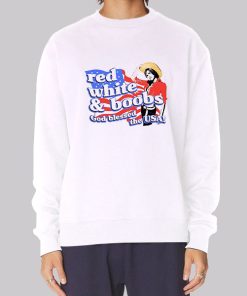 Patriotism Military Red White and Boobs Sweatshirt