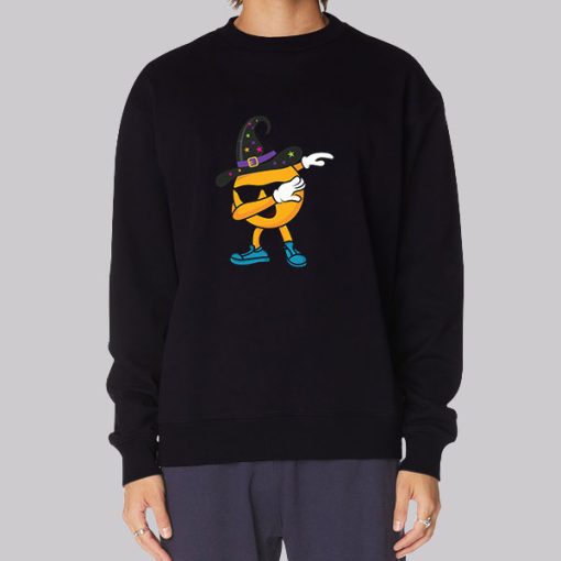 Dabbing Emoji Witch Hat Sunglasses Sweatshirt