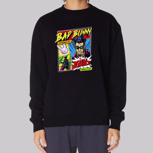 WWE Merch Bad Bunny Royal Rumble Sweatshirt