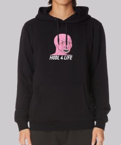 Pink Crying Wojak HODL 4 Life Hoodie