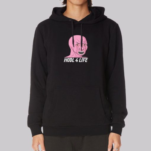 Pink Crying Wojak HODL 4 Life Hoodie