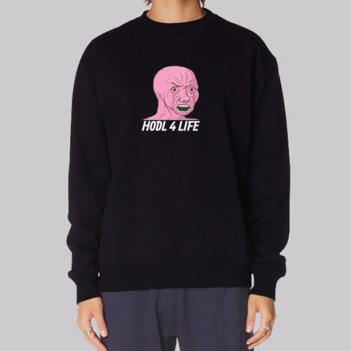 Pink Crying Wojak HODL 4 Life Sweatshirt