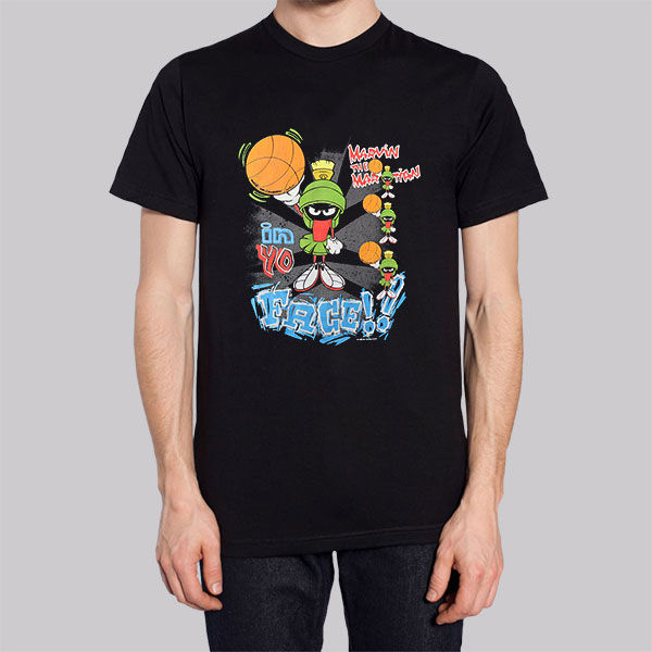 Vintage 90s Basketball Marvin the Martian Shirt Cheap | Made Printed
