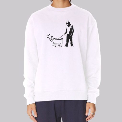 Banksy Drawing Dog Man Sweatshirt