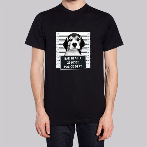 Funny Mugshot Bad Beagle Shirt