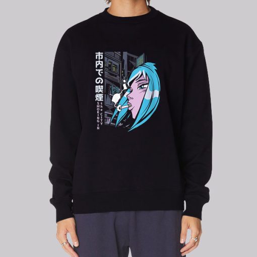 Japanese Anime Girl Smoking Sweatshirt