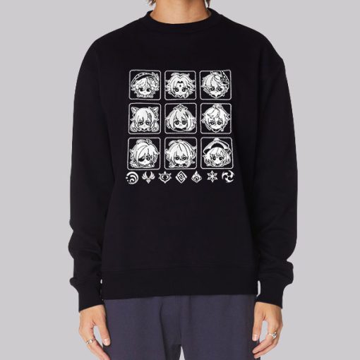 Cartoon Genshin Impact Sweatshirt