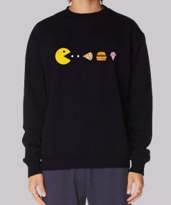Pacman Eating Food Graphic Sweatshirt