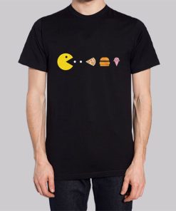 Pacman Eating Food Graphic Shirt