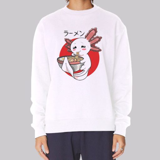 Funny Axolotl Anime Ramen Noodle Sweatshirt