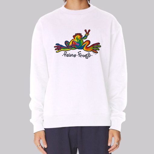 Vintage Art Peace Frogs Sweatshirt