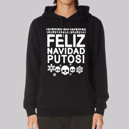 Feliz Navidad Putos Skull Hoodie