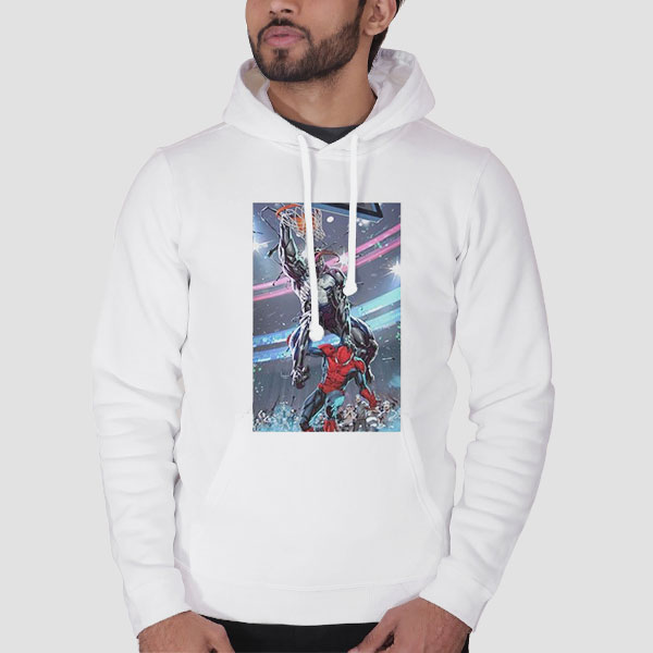 Venom Dunking on Spider Man Poster Hoodie Cheap | Made Printed