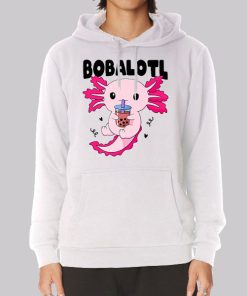 Bobalotl Kawaii Axolotl Drinking Boba Hoodie