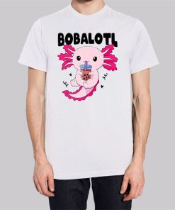 Bobalotl Kawaii Axolotl Drinking Boba Shirt