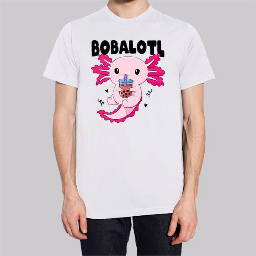 Bobalotl Kawaii Axolotl Drinking Boba Shirt