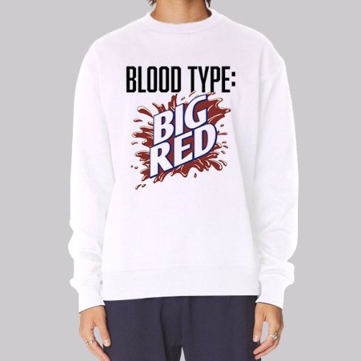 Big Red Soda Pop Drink Logo Funny Blood Type Parody Sweatshirt