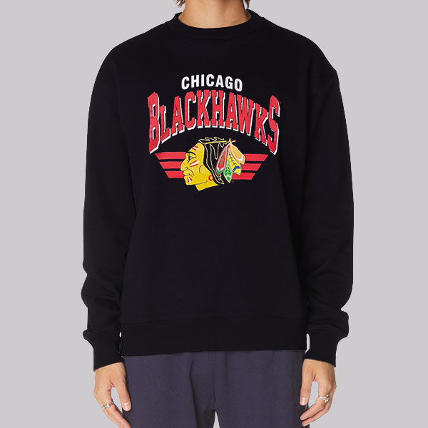 Graphic Chicago Vintage Blackhawks Sweatshirt Cheap Made Printed