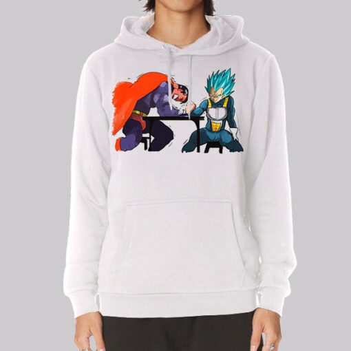 Funny Superman vs Vegeta Arm Wrestling Hoodie