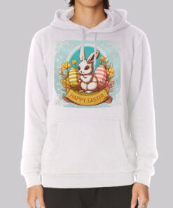 Vintage Floral Bunny Happy Easter Hoodie