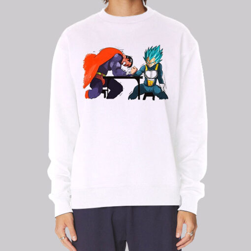 Funny Superman vs Vegeta Arm Wrestling Sweatshirt