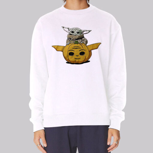 Halloween Star Wars Baby Yoda Pumpkin Sweatshirt