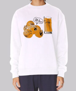 Parody Graphic Orange Juice Sweatshirt