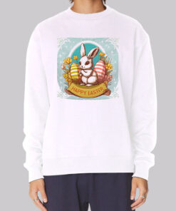 Vintage Floral Bunny Happy Easter Sweatshirt