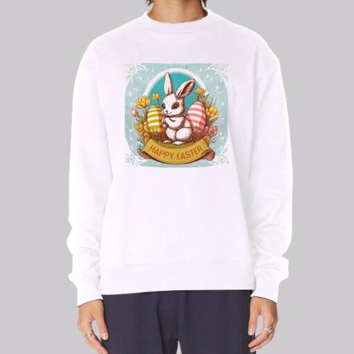 Vintage Floral Bunny Happy Easter Sweatshirt