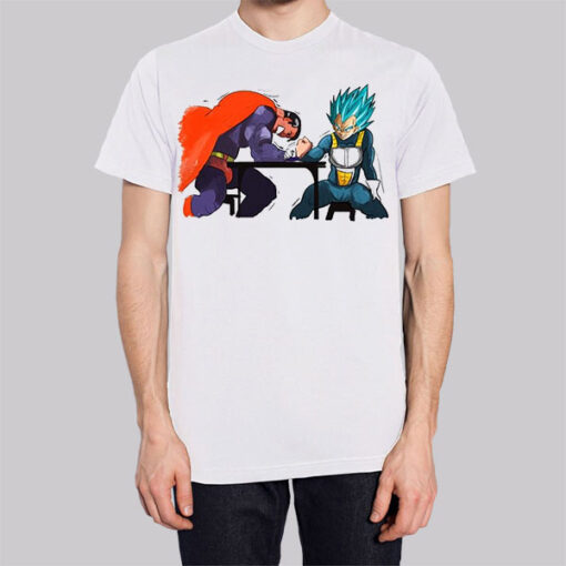 Funny Superman vs Vegeta Arm Wrestling T Shirt