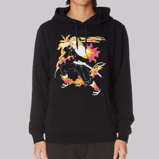 Rengoku Flame Art Demon Slayer Hoodie