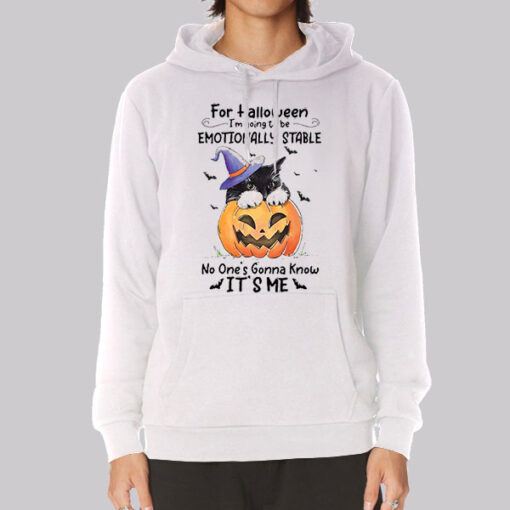 For Halloween a Cat Emotionally Stable Hoodie