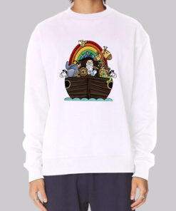 Noah Ark Rainbow Cartoon Funny Sweatshirt