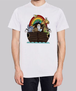 Noah Ark Rainbow Cartoon Funny Shirt