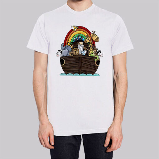 Noah Ark Rainbow Cartoon Funny Shirt