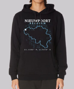 Map Nieuwpoort Belgium Hoodie