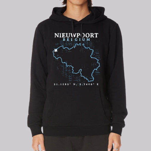 Map Nieuwpoort Belgium Hoodie