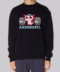 Funny Axolotl Fursona Weightlifting Sweatshirt