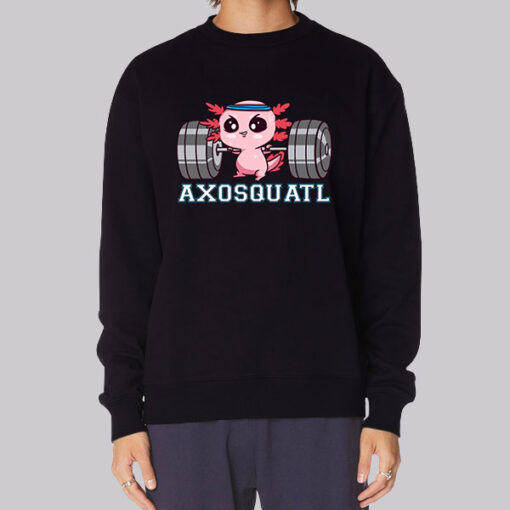 Funny Axolotl Fursona Weightlifting Sweatshirt