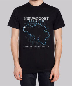 Map Nieuwpoort Belgium T Shirt