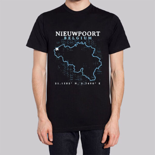 Map Nieuwpoort Belgium T Shirt