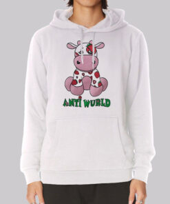 Antiwurld Strawberry Cow Print Hoodie