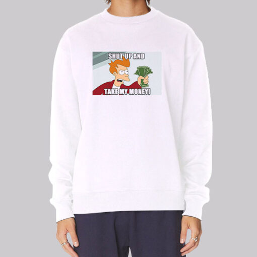 Cartoon Holding Money Meme Sweatshirt