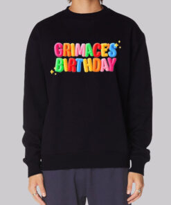 Colorful Writing Grimace Birthday Sweatshirt