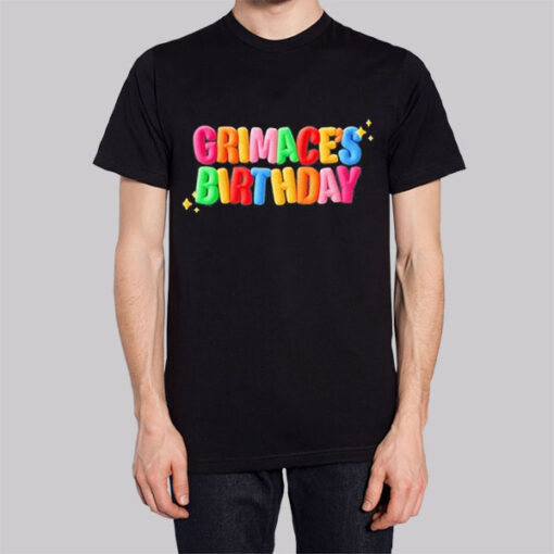 Colorful Writing Grimace Birthday Shirt