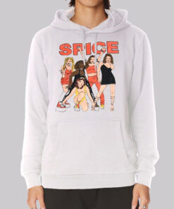 Vintage 90s Cartoon Spice Girls Hoodie Cheap Made Printed