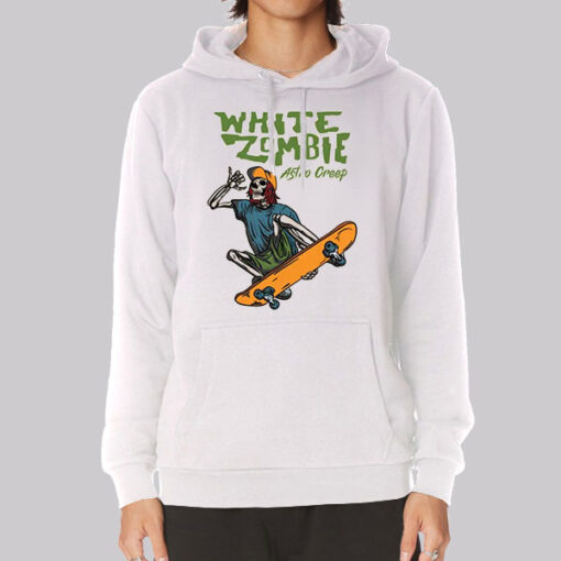 Vintage Skate White Zombie Hoodie