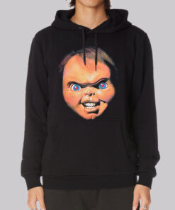 Chucky Face Filter Horror Silkscreen Hoodie