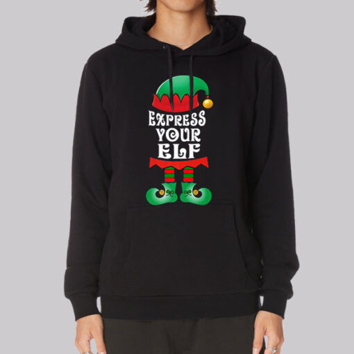 Funny Express Your Elf Christmas Hoodie